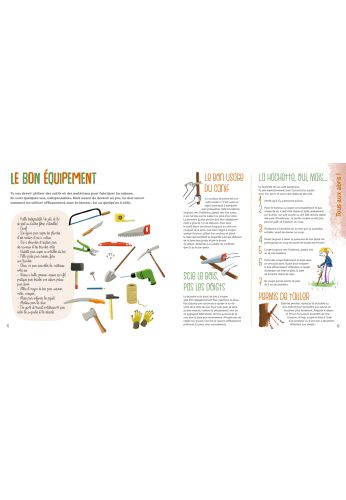 Les aventuriers au jardin bio construisent des cabanes