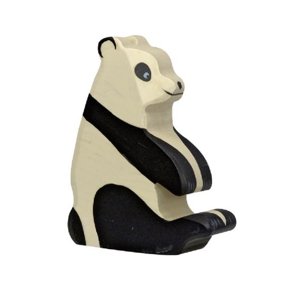 Figurine Holtztiger Panda assis
