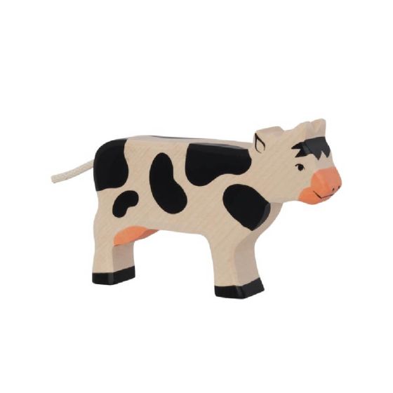 Figurine Holtztiger Vache debout - Noir