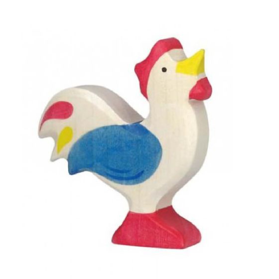 Figurine Holtztiger Coq - Bleu