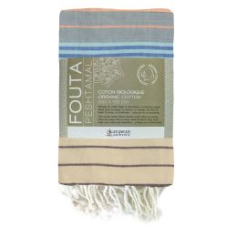 Fouta en coton biologique Waves 100 x 200cm