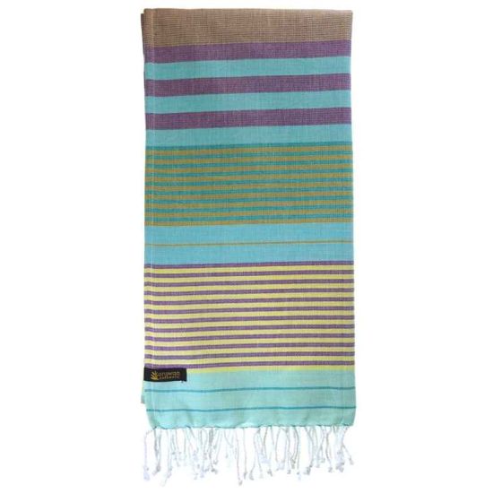 Fouta en coton biologique Aqua 100 x 200cm