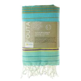 Fouta en coton biologique Aqua 100 x 200cm