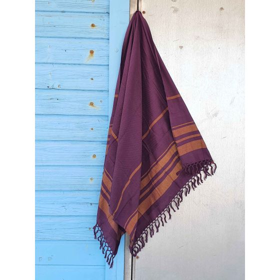 Fouta en coton biologique Violet - 90 x 160 cm