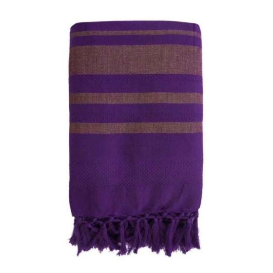 Fouta en coton biologique Violet - 90 x 160 cm