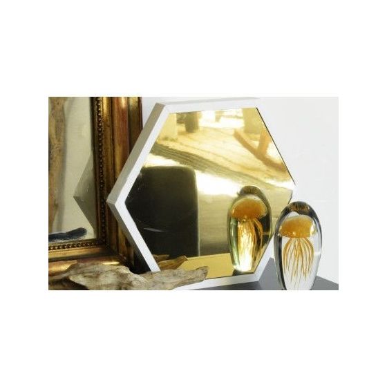 Tableau hexagonal miroir (or)