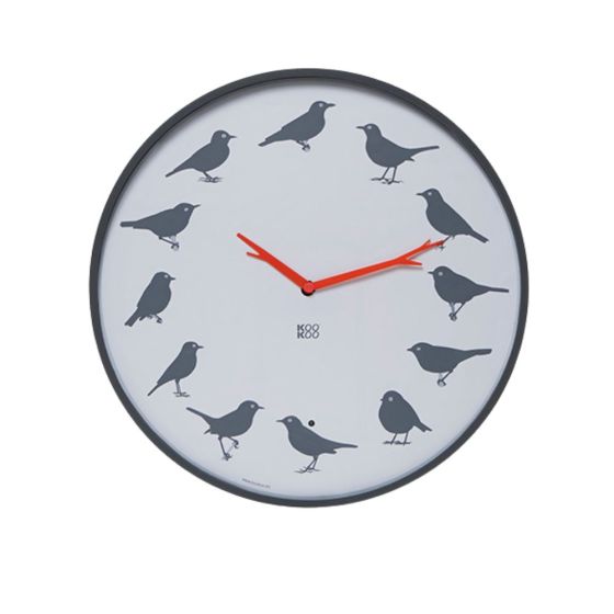 Horloge oiseaux des jardins, modèle ultraflat nature