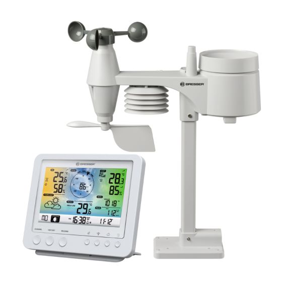 Station météo Bresser Wifi 5-en-1 - Écran Couleur - Blanc Station météo Bresser Wifi 5-en-1 - Écran Couleur - Blanc