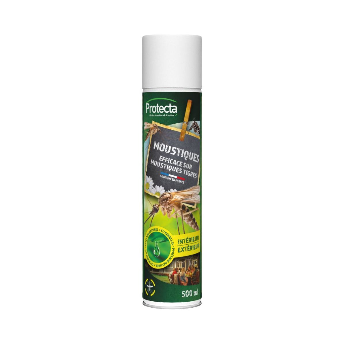 Aérosol Anti-moustiques BARRIÈRE À INSECTES 400 Ml - Efficace Contre Moustiques Tigres, Guêpes, Frelons - Action Rapide Et Longue Durée