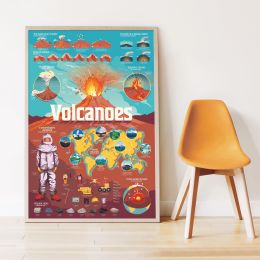 Poster découverte avec stickers Les volcans