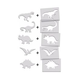 5 Pochoirs artistiques géants - les Dinosaures