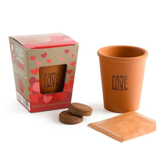 Kit message All you need is love - Fleurs champêtres