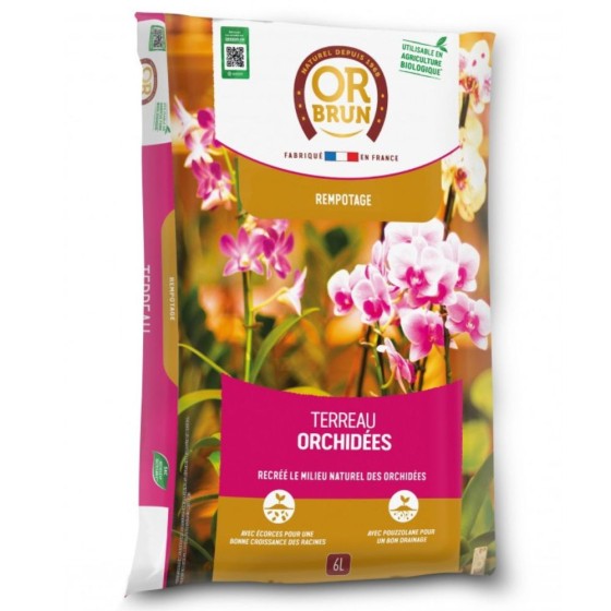 Terreau Orchidées - Sac de 6 litres Terreau Orchidées - Sac de 6 litres
