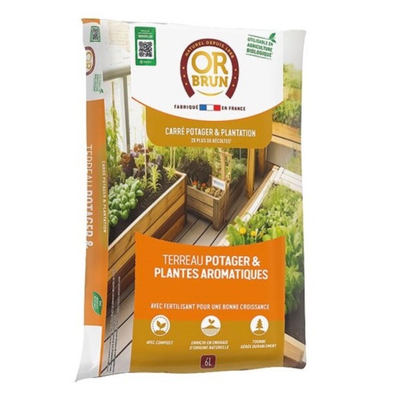 Terreau plantes aromatiques et carré potager - Sac de 6 litres Terreau plantes aromatiques et carré potager - Sac de 6 litres