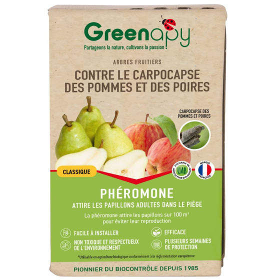 Phéromone Carpocapse des pommes et des poires (2 capsules) Phéromone Carpocapse des pommes et des poires (2 capsules)
