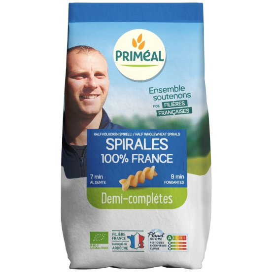 Pâtes spirales demi-complètes- 500g Pâtes spirales demi-complètes- 500g