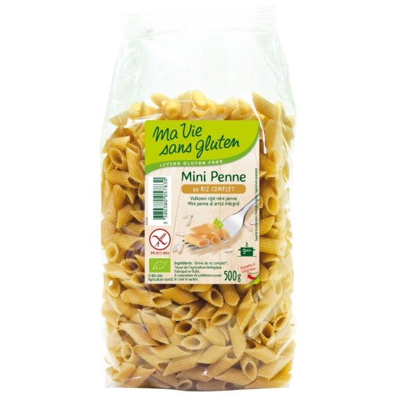Mini penne de riz complet - 500g