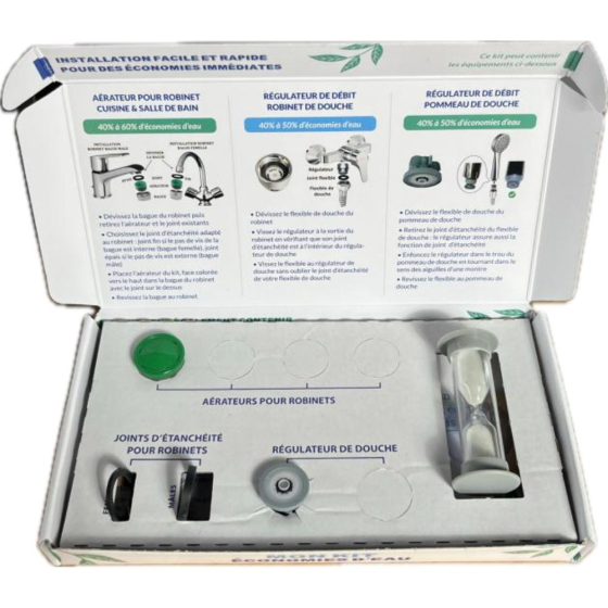 Pack Economies d'eau : 1 robinet + 1 douche + 1 sablier de douche