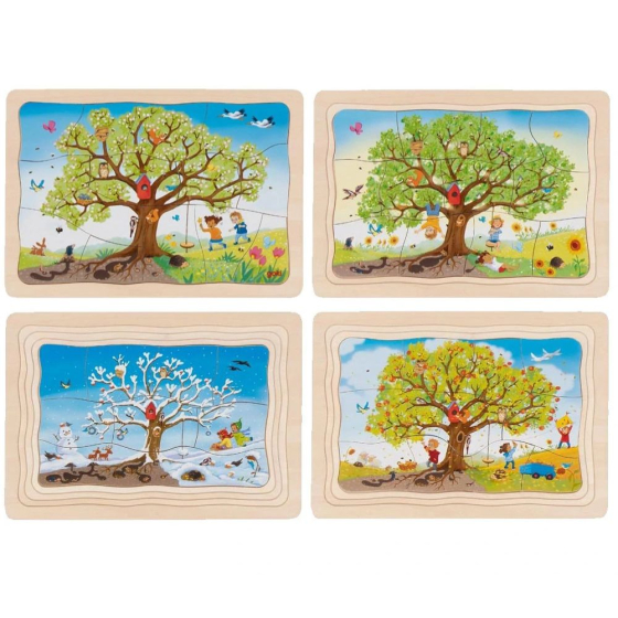 Puzzle les saisons du pommier, 4 couches
