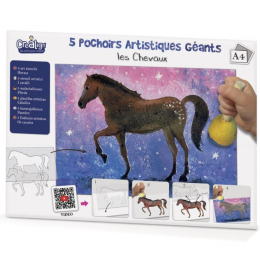 5 Pochoirs artistiques géants - les chevaux
