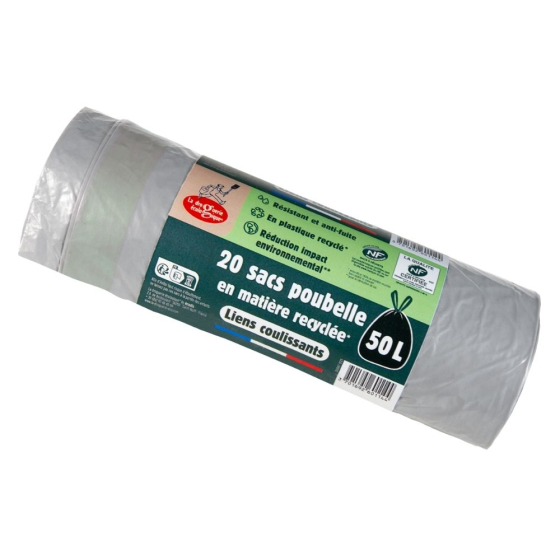 Rouleau 20 sacs poubelle coulissant - 50 L en display Rouleau 20 sacs poubelle coulissant - 50 L en display