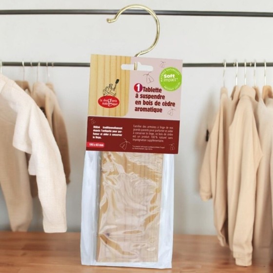 Sachet 1 tablette en cèdre à suspendre