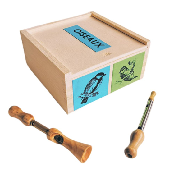 Coffret bois 2 appeaux - Mes anges (charbonnière et bleue) Coffret bois 2 appeaux - Mes anges (charbonnière et bleue)