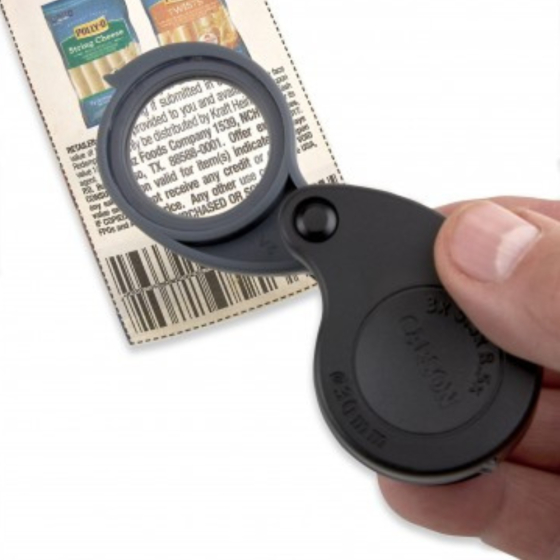 Loupe pliante Triview 3x/5.5x/8.5x avec étui intégré