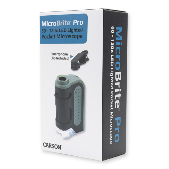Microscope de poche MicroBrite Plus LED 60-120x avec adaptateur pour smartphone