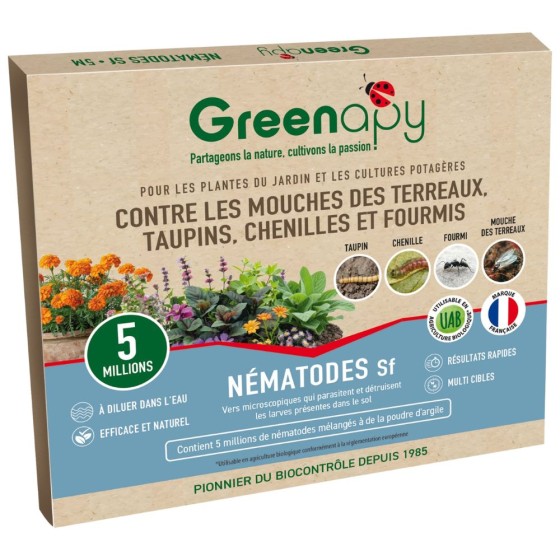 Nématodes SF anti mouche terreaux, taupins, chenilles 5M - 10m²