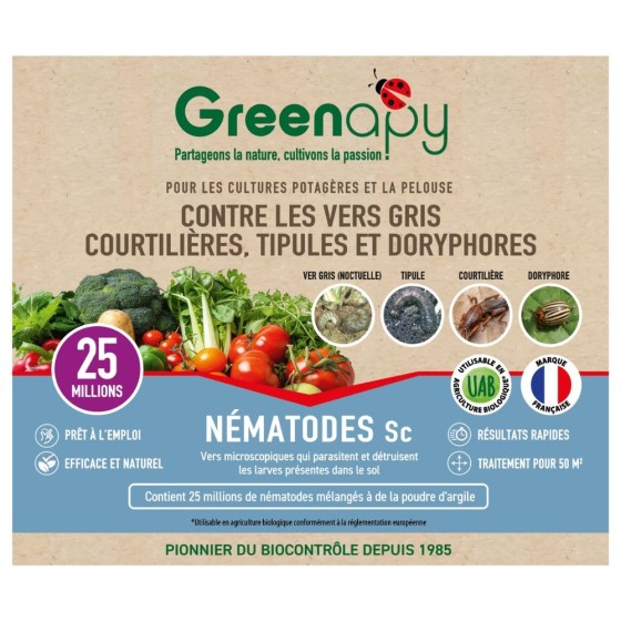 Nématodes SC anti vers gris et doryphores 25M - 50m²