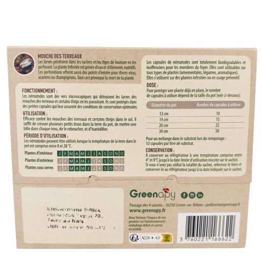 Nématodes mouches des terreaux en micro-capsules par 200