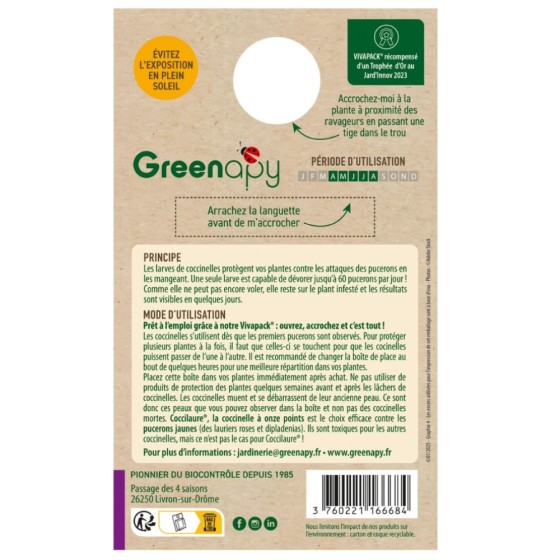 50 larves coccinelles anti-pucerons - Coccilaure