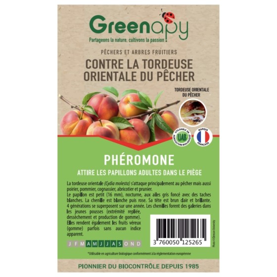 Phéromone Tordeuse orientale du pêcher (2 capsules)