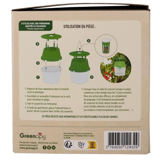 Piège entonnoir : papillons (mineuse, carpocapses)