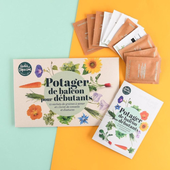 Enveloppe 12 sachets potager de balcon pour débutants