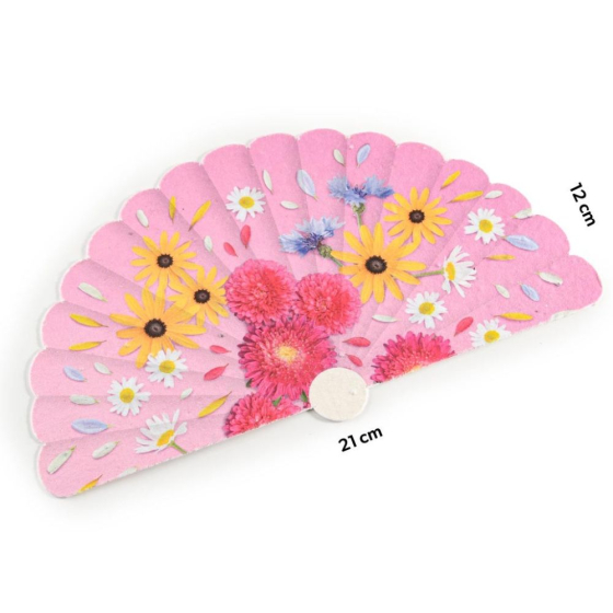 Eventail papier de graines - 21 x 12 cm