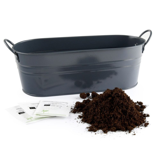 Jardinière zinc noir 30 cm - Aromates