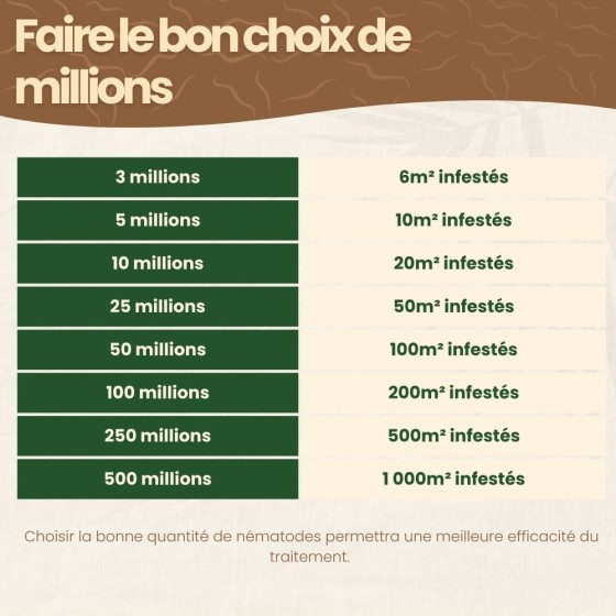 Nématodes HB contre vers blancs et hannetons - 100 millions - 200 m²