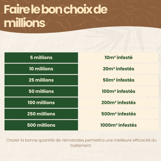 Nématodes SC contre vers gris - 50 millions - 100 m²