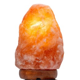 Lampe cristal de sel 1-2 kg avec socle en bois