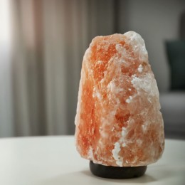 LAMPE CRISTAL DE SEL 4-7 kg avec socle en bois