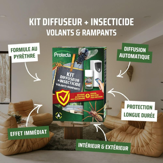 Diffuseur automatique d'insecticides au pyrèthre végétal + 1 recharge