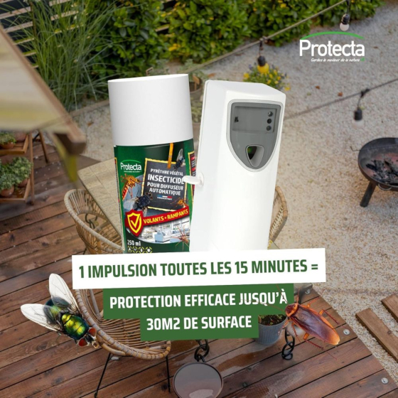 Diffuseur automatique d'insecticides au pyrèthre végétal + 1 recharge