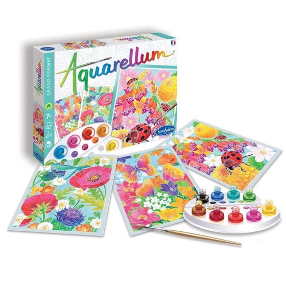Aquarellum grand format : Dans les fleurs