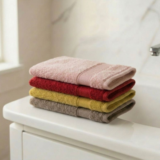 Gant de toilette coton bio coloris coquelicot