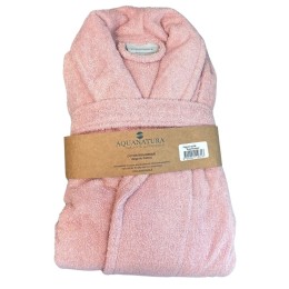 Peignoir en coton Bio, coloris rose blossom, Taille S