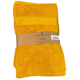Drap de bain coton bio coloris jaune ocre