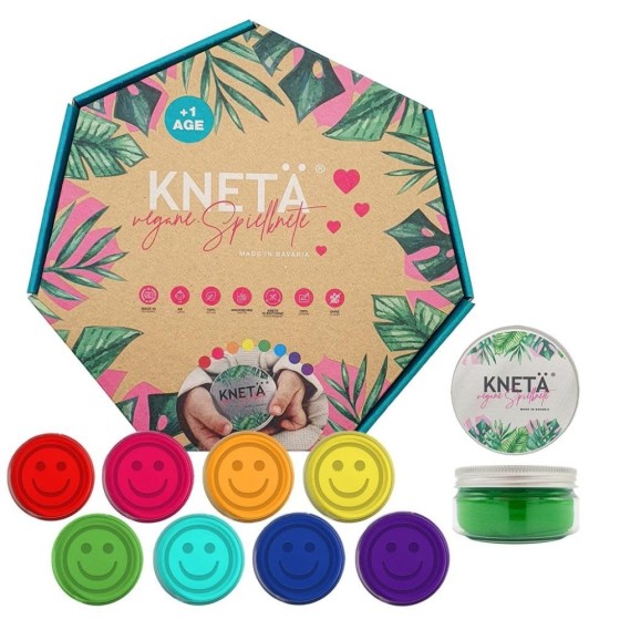 Pâte à modeler végétalienne 8 couleurs en pots