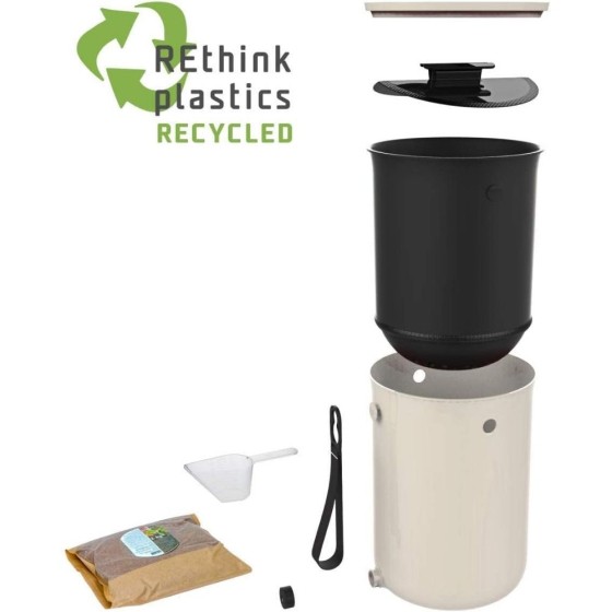 Composteur Bokashi Organko 2 – 9,6 L – Blanc crème – Activateur inclus